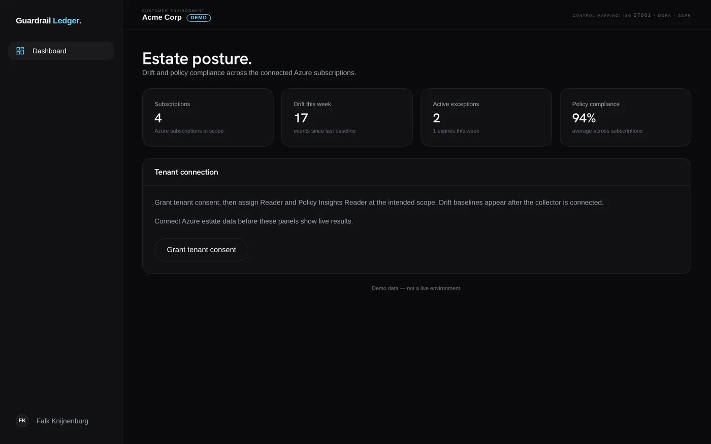 Guardrail Ledger — Azure guardrail drift and evidence